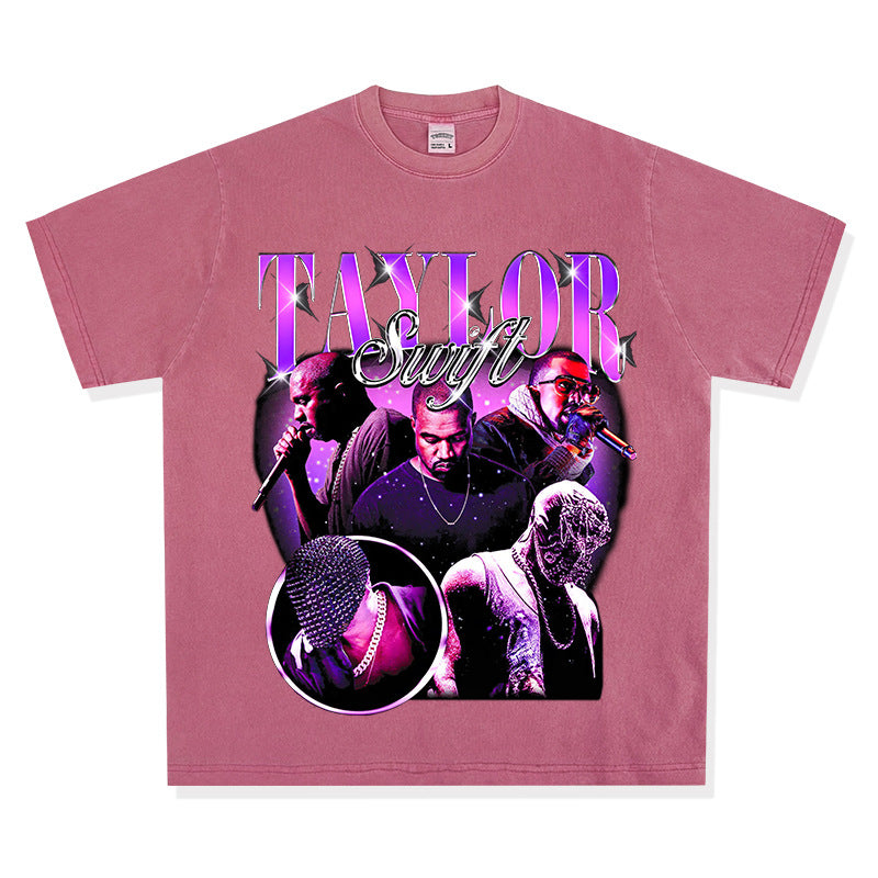 New york hip hop shop vintage kanye west taylor short sleeve t-shirt