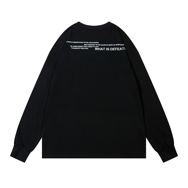 Marcas De Streetwear Loose Hip Hop Classic Rap Star Character Print Crew Neck Long Sleeve T-Shirt