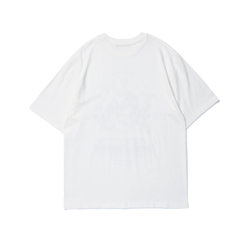 Vice streetwear Summer Vintage Sports Print Short Sleeve Crew Neck T-Shirts
