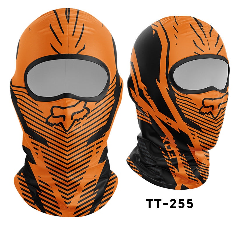 Cycling Windproof Hood Bionic Camouflage Printed Ice Silk Sunscreen Mask