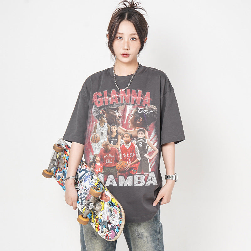 Cool t rapper kobi gigi vintage print t-shirt short sleeve