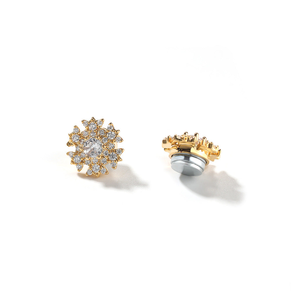 Earrings Snowflake Shape Magnetic Earrings snowflake Spectrum