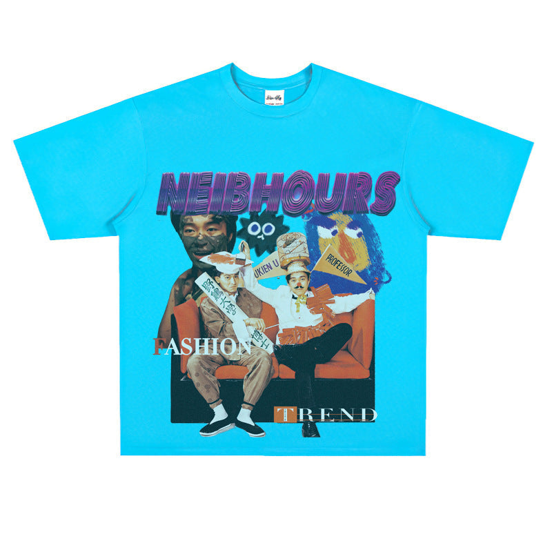 Film Star T Shirt Movie Zhou Xingchi Andy Lau Short Sleeve American Retro Loose T-shirt