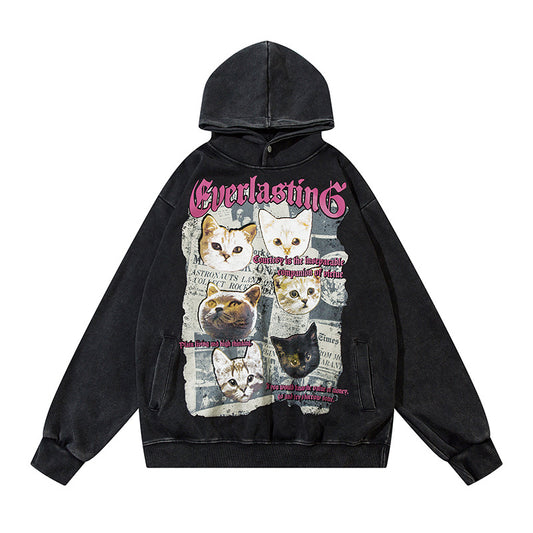 Streetwear Hoodie Vintage Wash Make Old Hooded Sweater