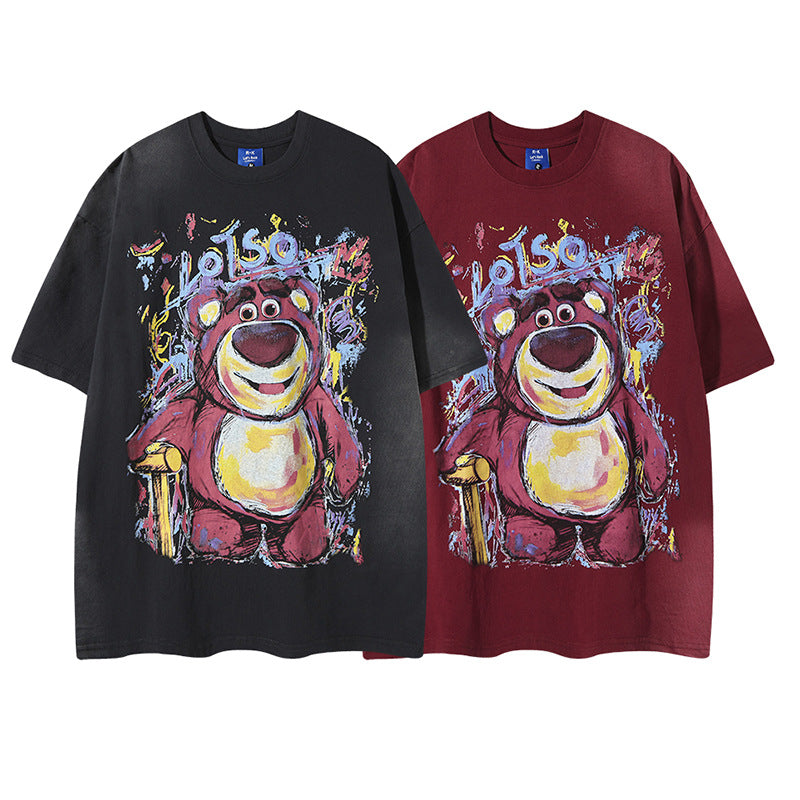 Nyc T Shirt Strawberry Bear Short Sleeve T-Shirt Summer Loose Casual Top