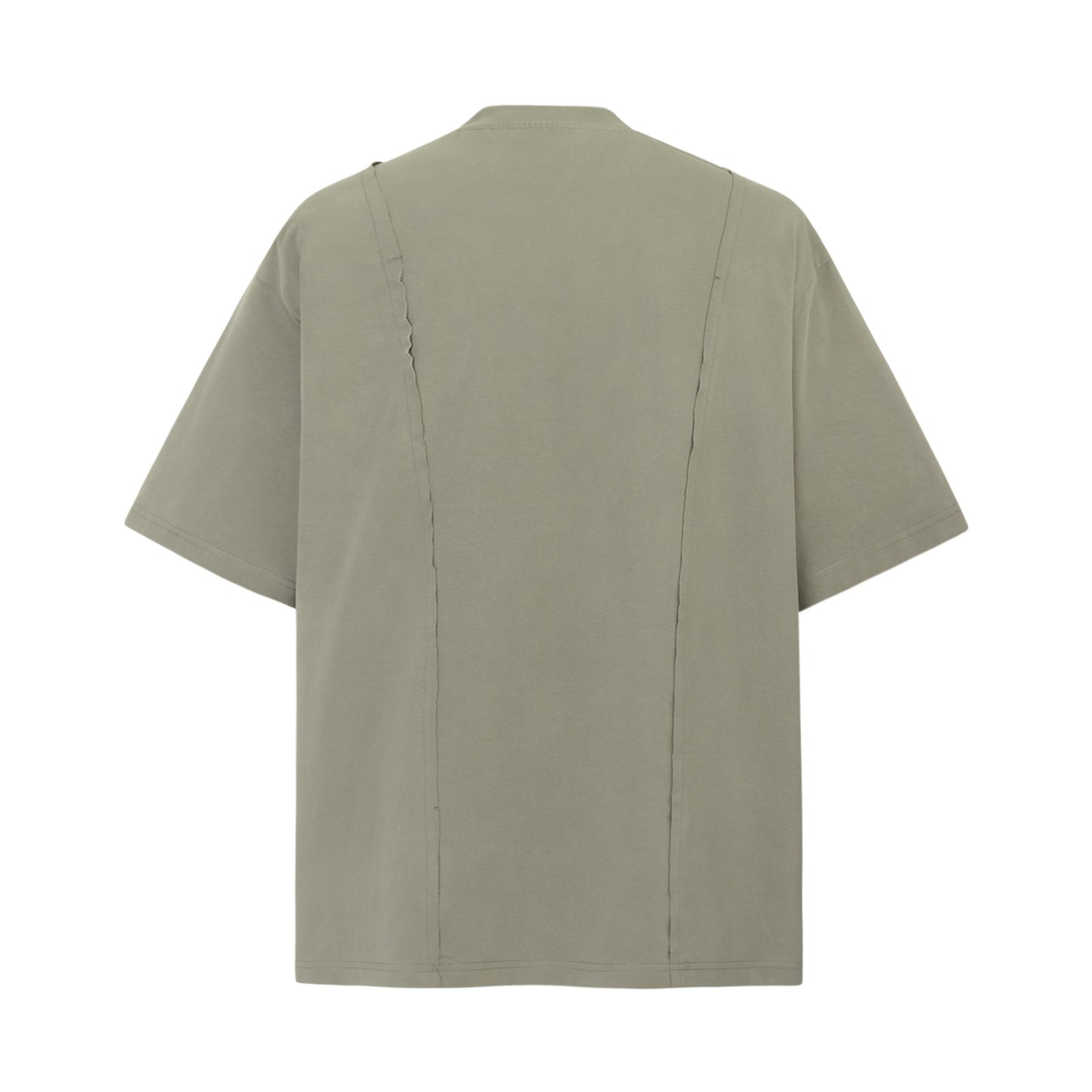 Unisex T-shirts Summer Solid Color Splicing Retro Men's Short Sleeve T-Shirt