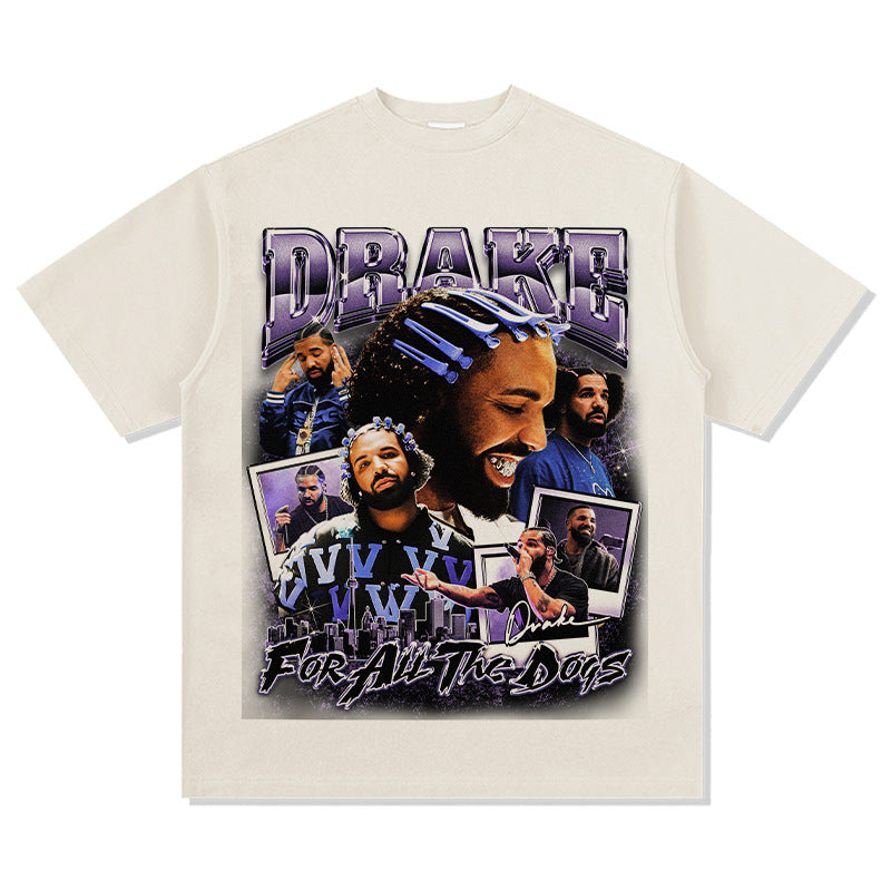 Cool t rapper vintage drake DRAKE print short sleeve t-shirt Vintage