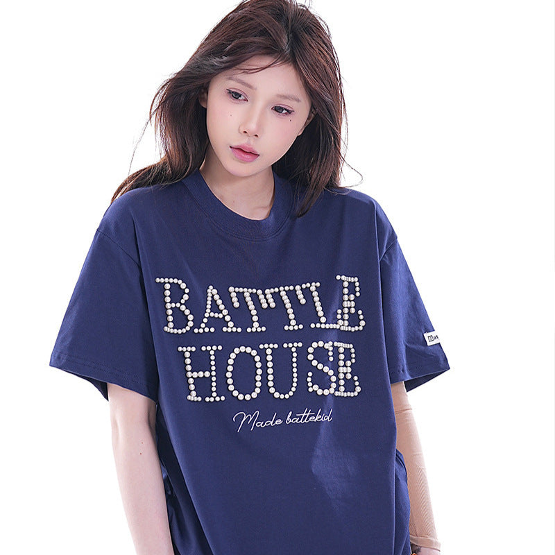 Marcas De Streetwear Vintage Alphabet Short Sleeve T-Shirt Summer Top