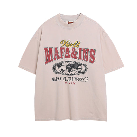 Ye T Shirt Summer Retro Washed Old T-Shirt Short Sleeve