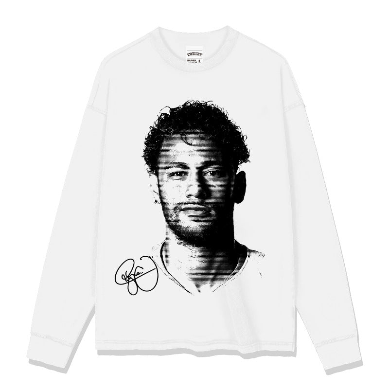 New york hip hop shop vintage neymar print short sleeve casual t-shirt