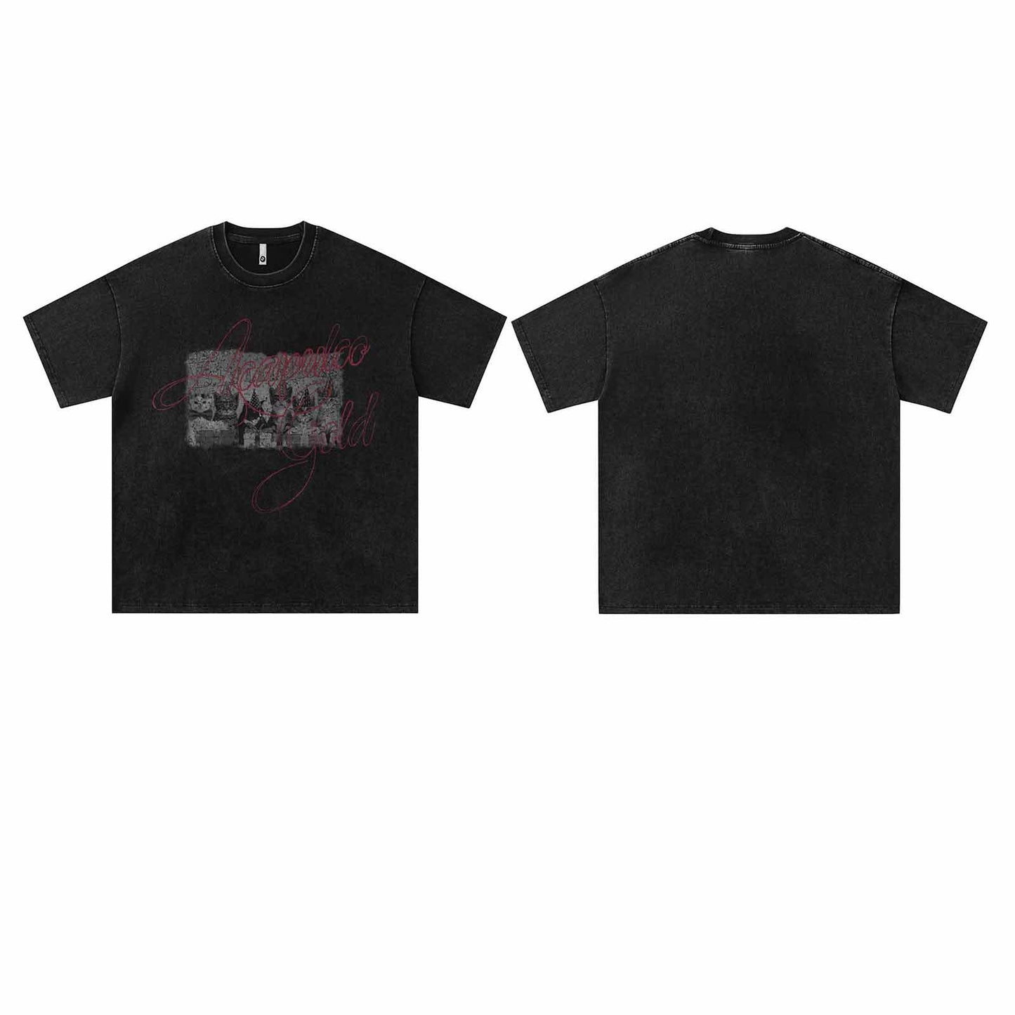 Distorted vintage short-sleeved t-shirt summer oversize casual top