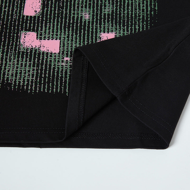 Nyc 1990 Shirt Alphabet Foam Print Loose Short Sleeve T-Shirt