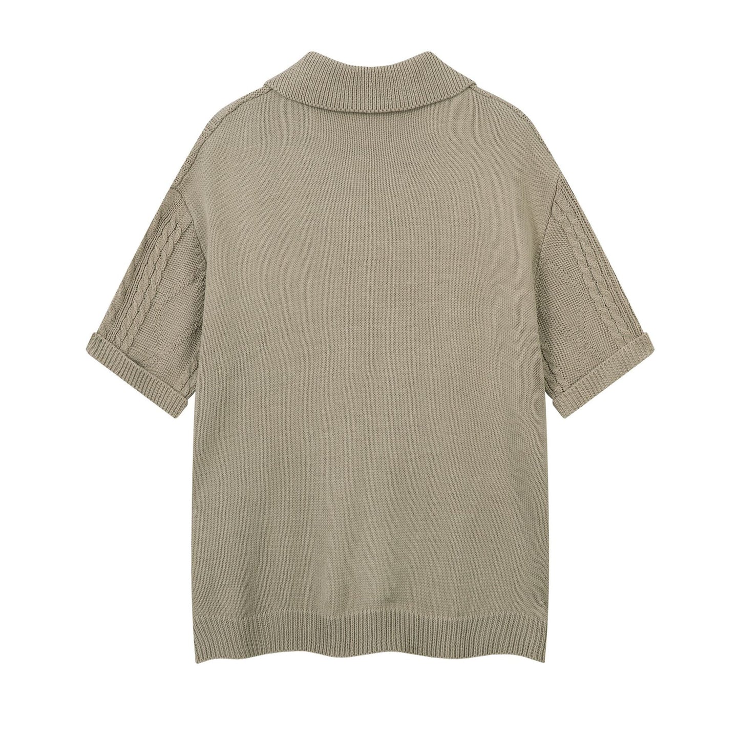 Hustle vintage knitted t-shirt short-sleeved polo shirt lapel