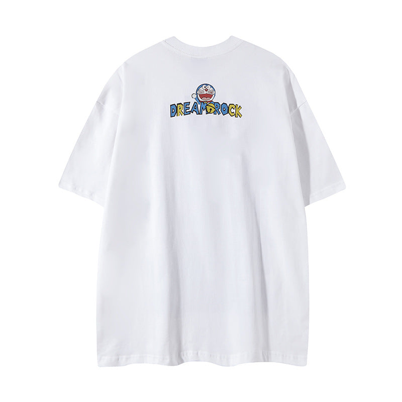 Nyc T Shirt Vintage Doraemon Printed Short Sleeve T-Shirt Summer Loose Casual Top