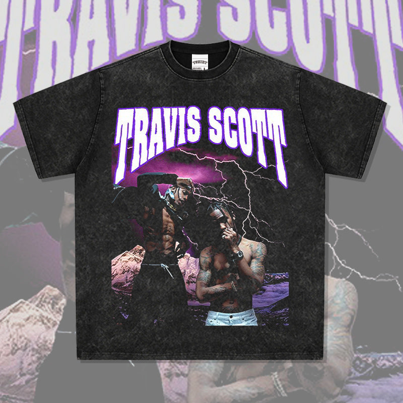 Streetwear masculino TRAVIS SCOTT Hip Hop Fall/Winter Loose OVERSIZET Shirt