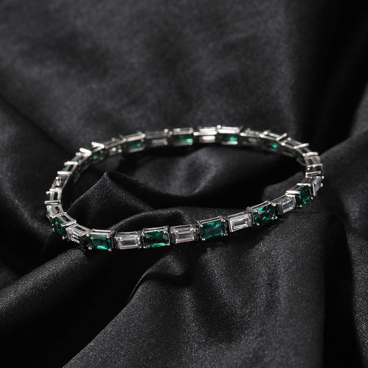 Bracelet Hip Hop Jewelry Copper Set 5A Zircon Tennis Chain Emerald Royalty Spectrum St. Valentine's