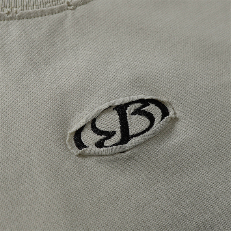Stone Wash T shirt Retro Old Short Sleeve T-Shirt