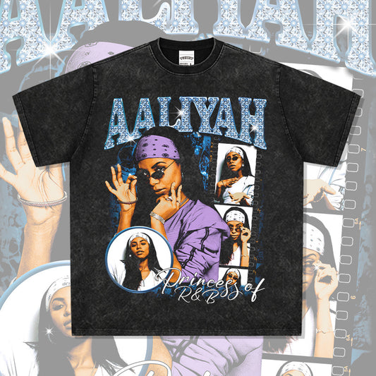 Marcas streetwear usa vintage hip hop alayiah print short sleeve t-shirt