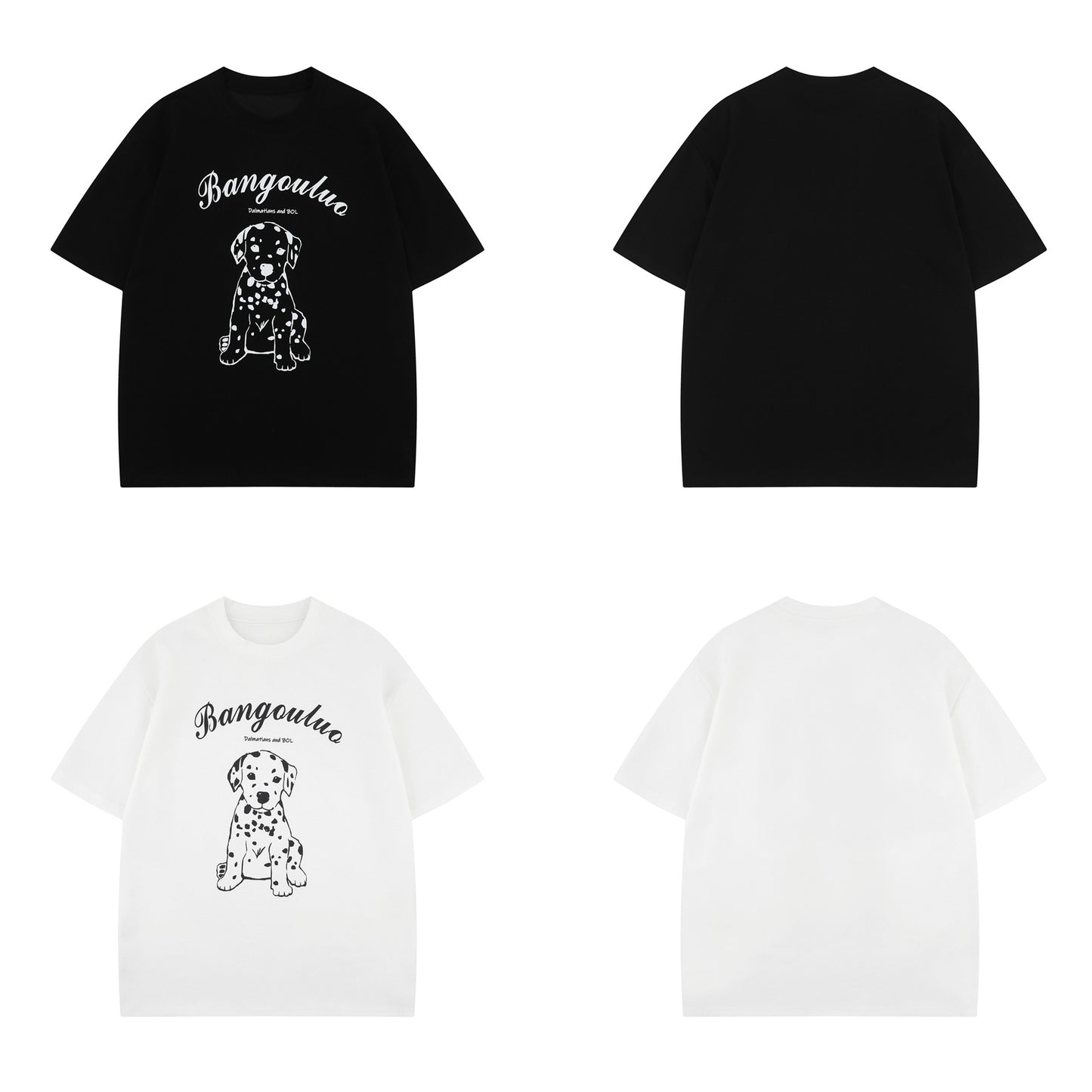 Unisex T-shirts Premium Sense Fun Cartoon Dog Design Loose T-Shirt