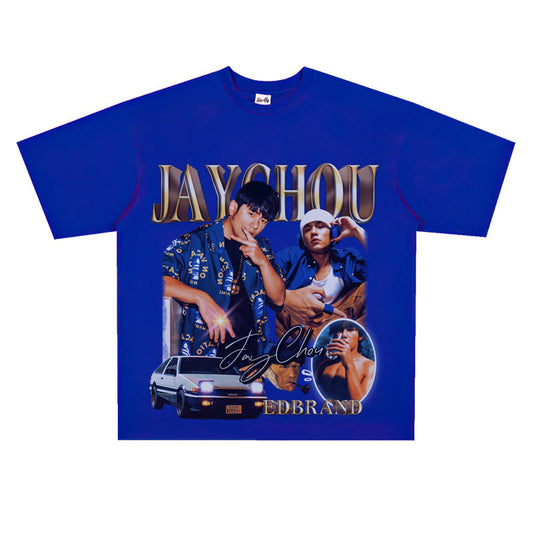 Film Star T Shirt Jay Chou Peripheral Loose National Fashion Retro Street Cotton T-shirt
