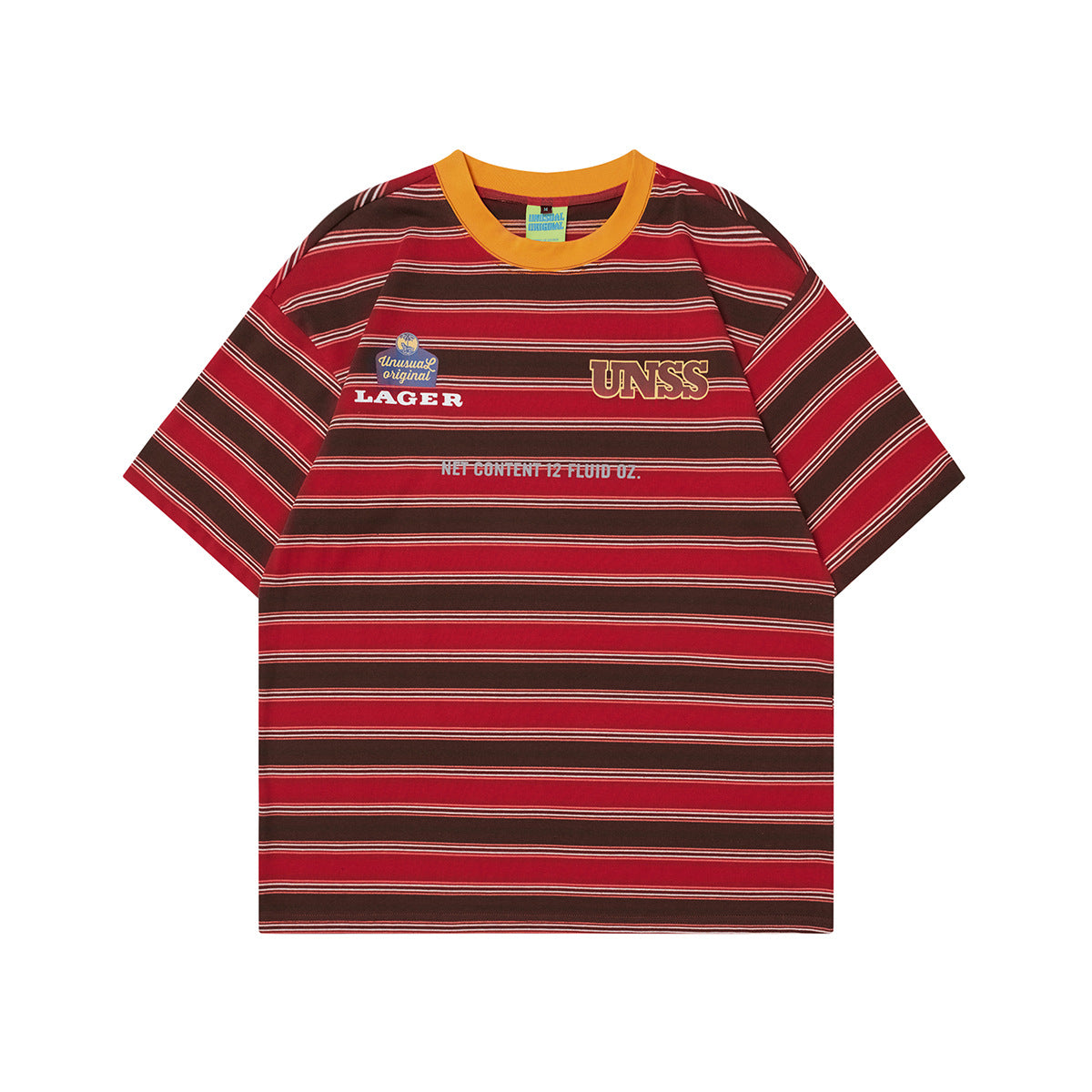 Unisex T-shirts Summer Vintage Striped Men's Loose Short Sleeve T-Shirt