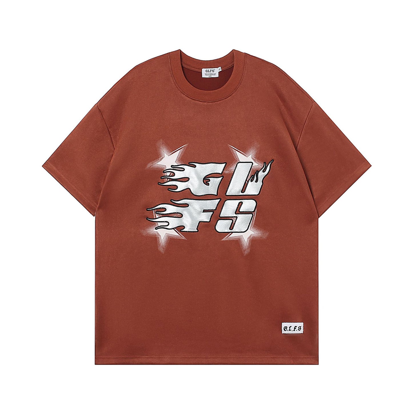 Unisex T-shirts Summer Embroidery Men's Loose Crew Neck Short Sleeve T-Shirt