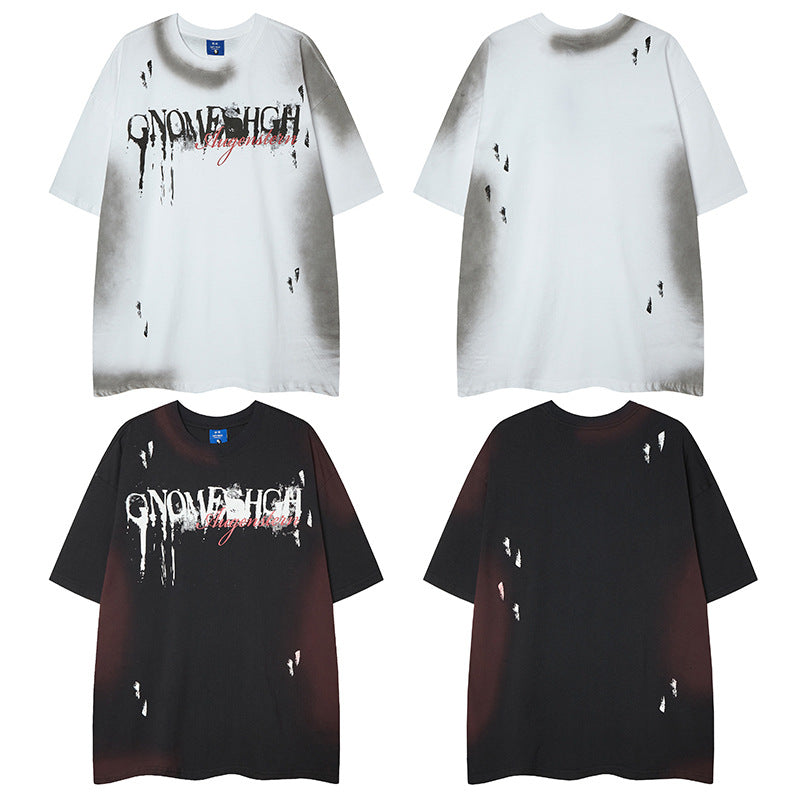 Nyc 1990 Shirt Summer Casual Letter Print Loose Short Sleeve T-Shirt