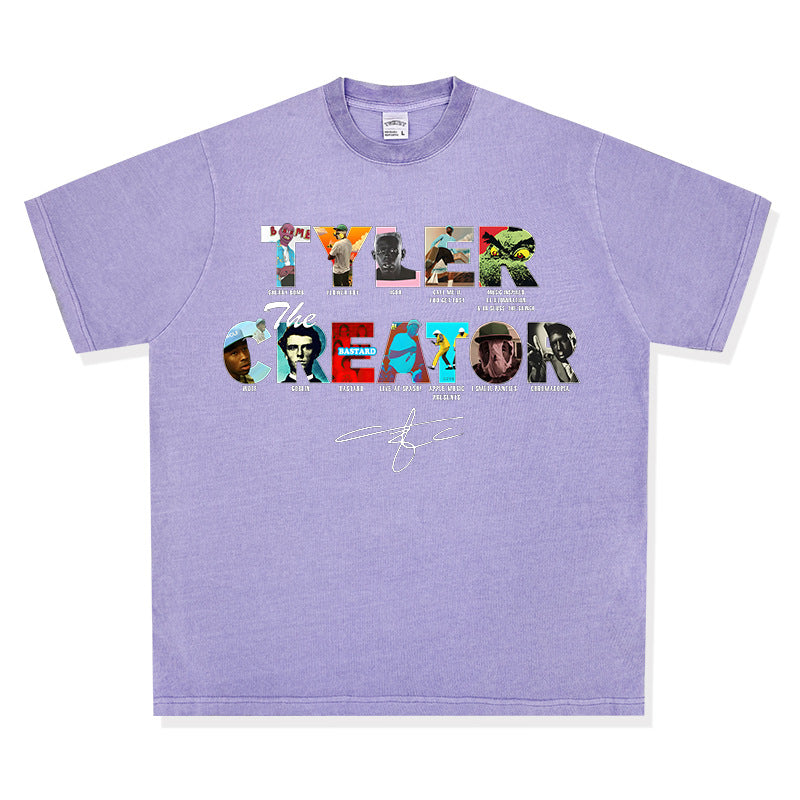 New york hip hop shop vintage hip hop The Creator Taylor print short sleeve t-shirt
