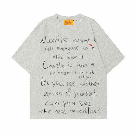 90s West Coast Hip Hop Fashion T Shirts Alphabet Graffiti Print Short Sleeve T-Shirts