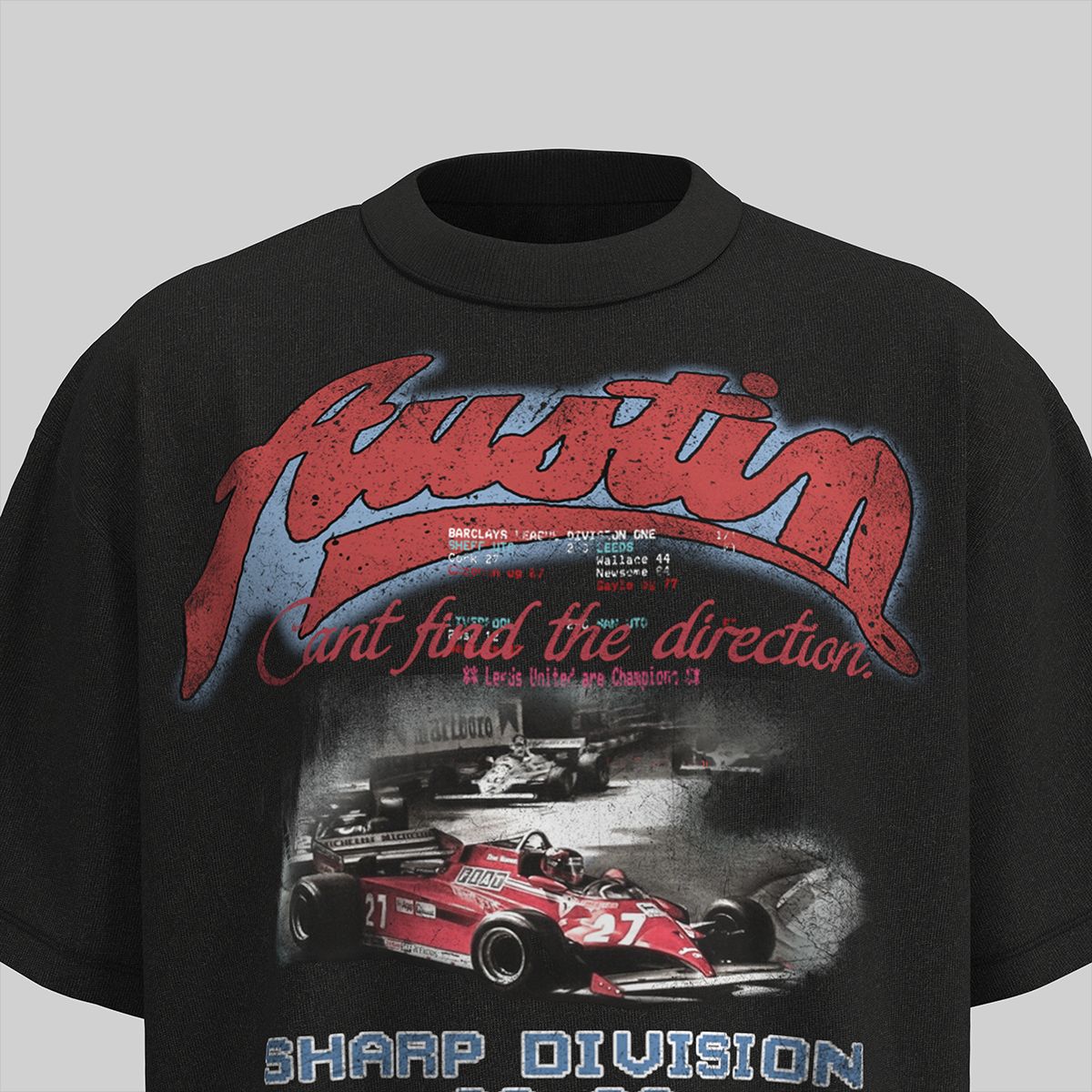 Racing oversized t shirt summer retro washed tee racing jersey printed t-shirt