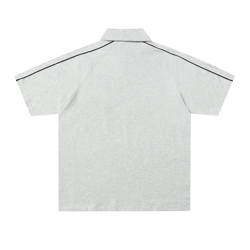 Hip Hop Clothing Summer T-Shirt Short Sleeve Sweatshirt Embroidered Lapel Polo Shirt