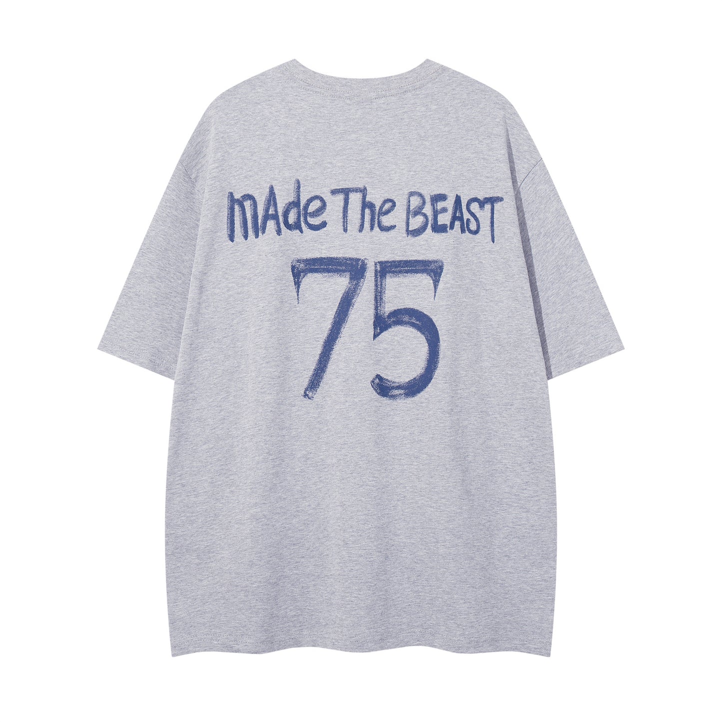 Distorted vintage letter print crew neck short sleeve t-shirt summer top