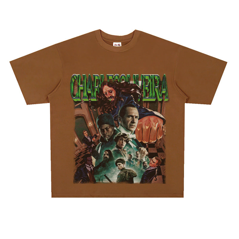 Film Star T Shirt Ace Agent Movie Short Sleeve Loose Retro American Print T-shirt