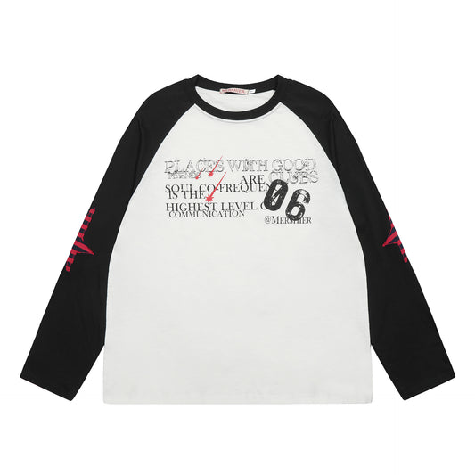Hip hop shirt spring star print t-shirt long sleeve