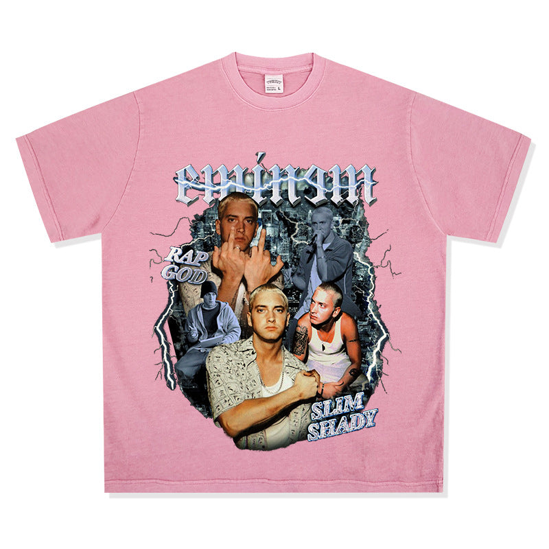 New york hip hop shop BC hip hop Eminem print short sleeve t-shirt