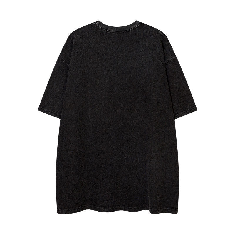 Vintage Tišö Rt vintage washed vintage letter print loose oversize short-sleeved T-shirt
