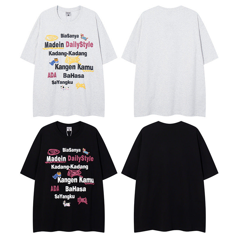 Camisetas streetwear Summer Vintage Casual Loose Short Sleeve T-Shirt
