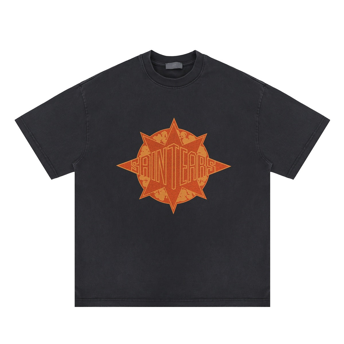 Vintage College Shirts Summer Hip Hop Washed Old Pattern Printed Short Sleeve T-Shirt