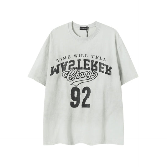 Ye T Shirt Summer Basketball Sweatshirt Washed Old Embroidered T-Shirt Short Sleeve