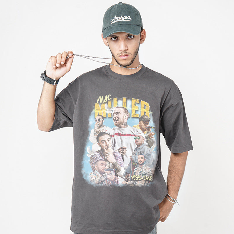 Cool t rapper mac miller hip hop singer print short sleeve t-shirt