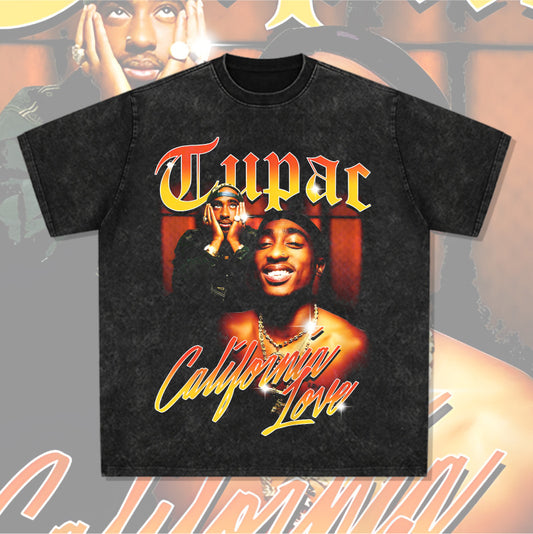 Cool t rapper vintage hip hop tupac print long sleeve short sleeve t-shirt