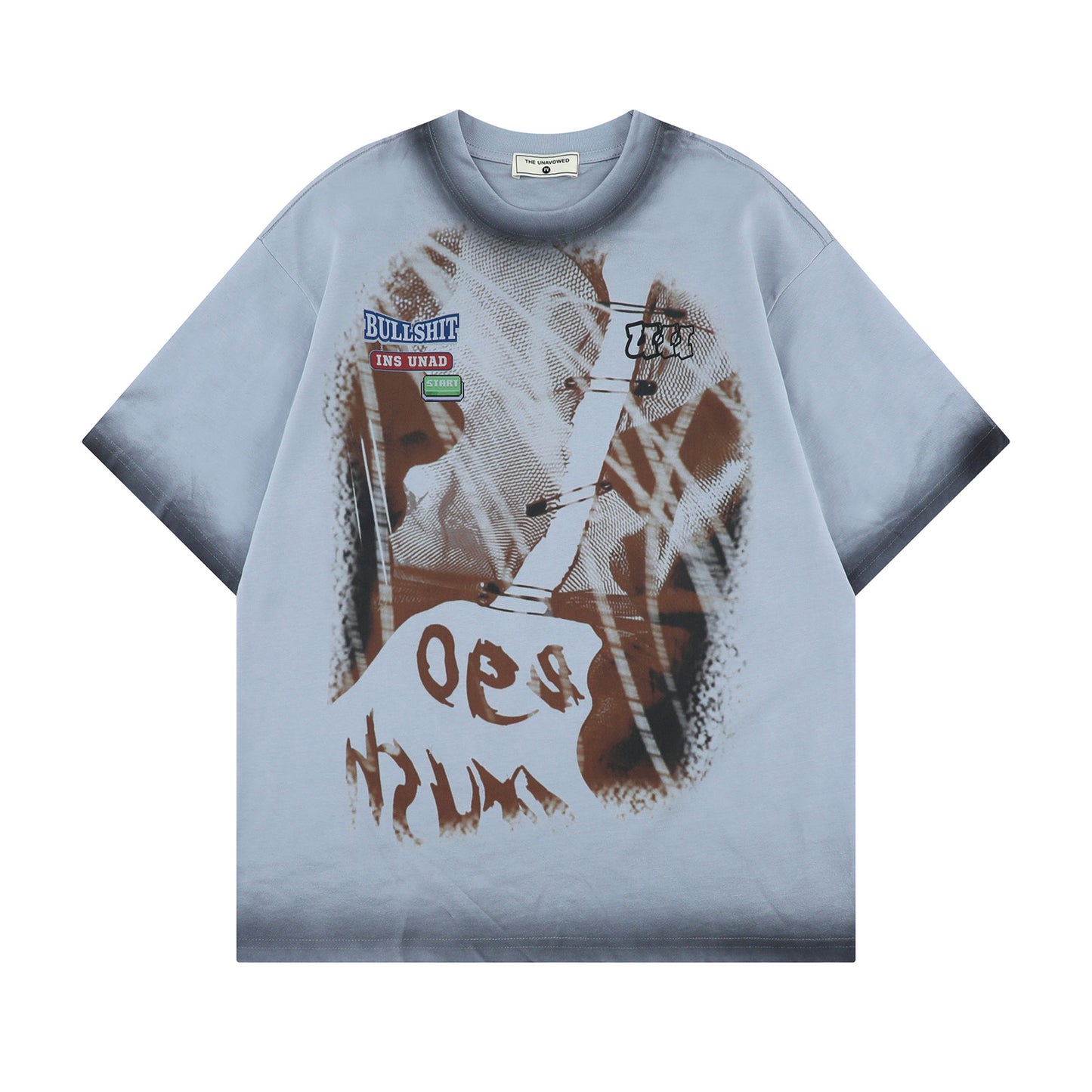 USA Vintage T-Shirt Street Abstract Pattern Printing Men's and Women's Summer Loose