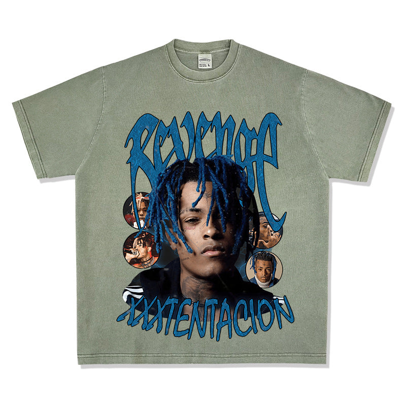 New york hip hop shop XXX Tentacion vintage vintage hip hop rap print short sleeve t-shirt