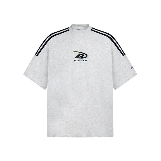Camisas Retros Vintage Three-Bar Short Sleeve T-Shirt