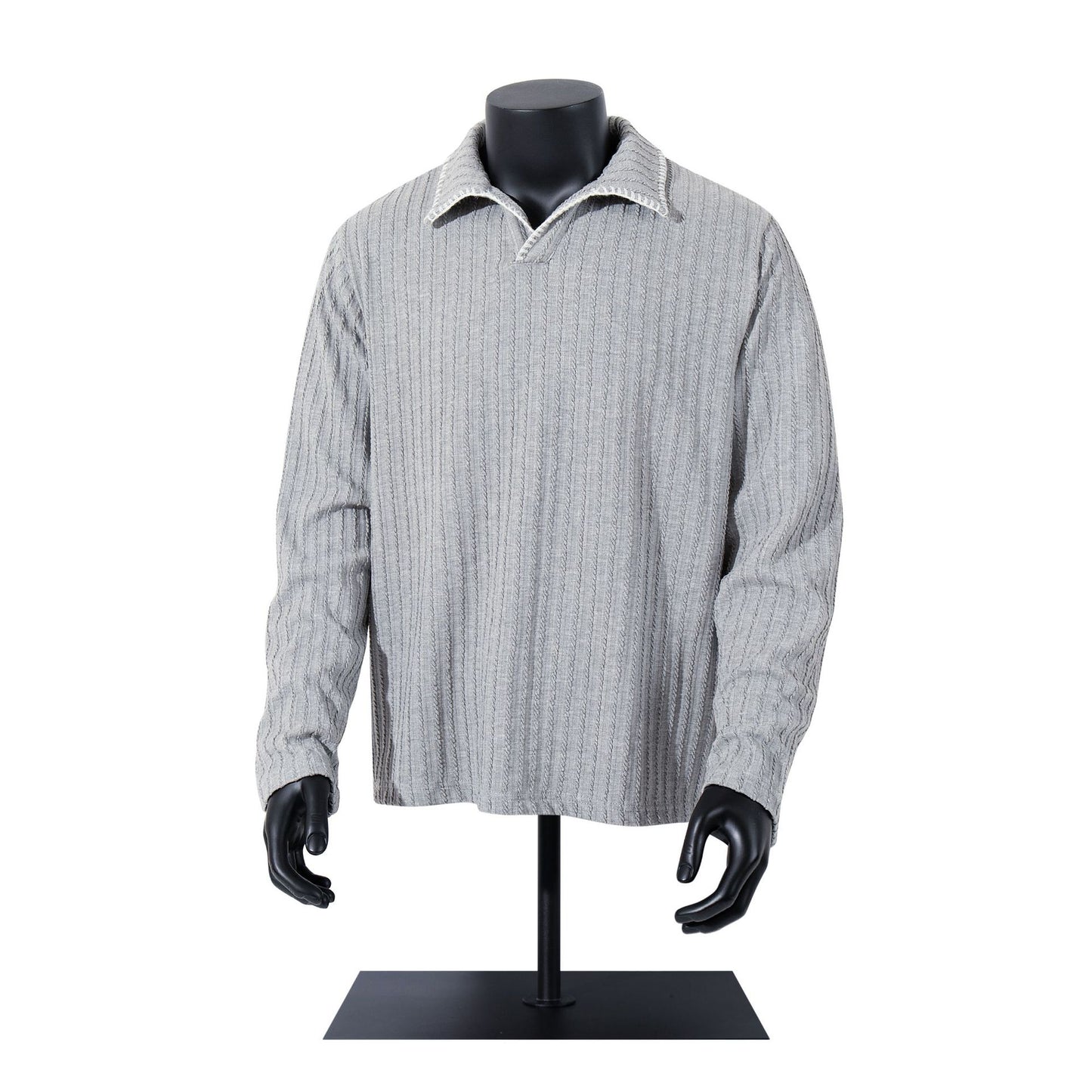 Unisex long-sleeved shirt autumstripes jacquard polo shirt