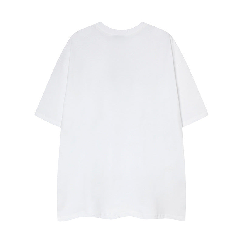 Nyc 1990 Shirt Alphabet Foam Print Loose Short Sleeve T-Shirt