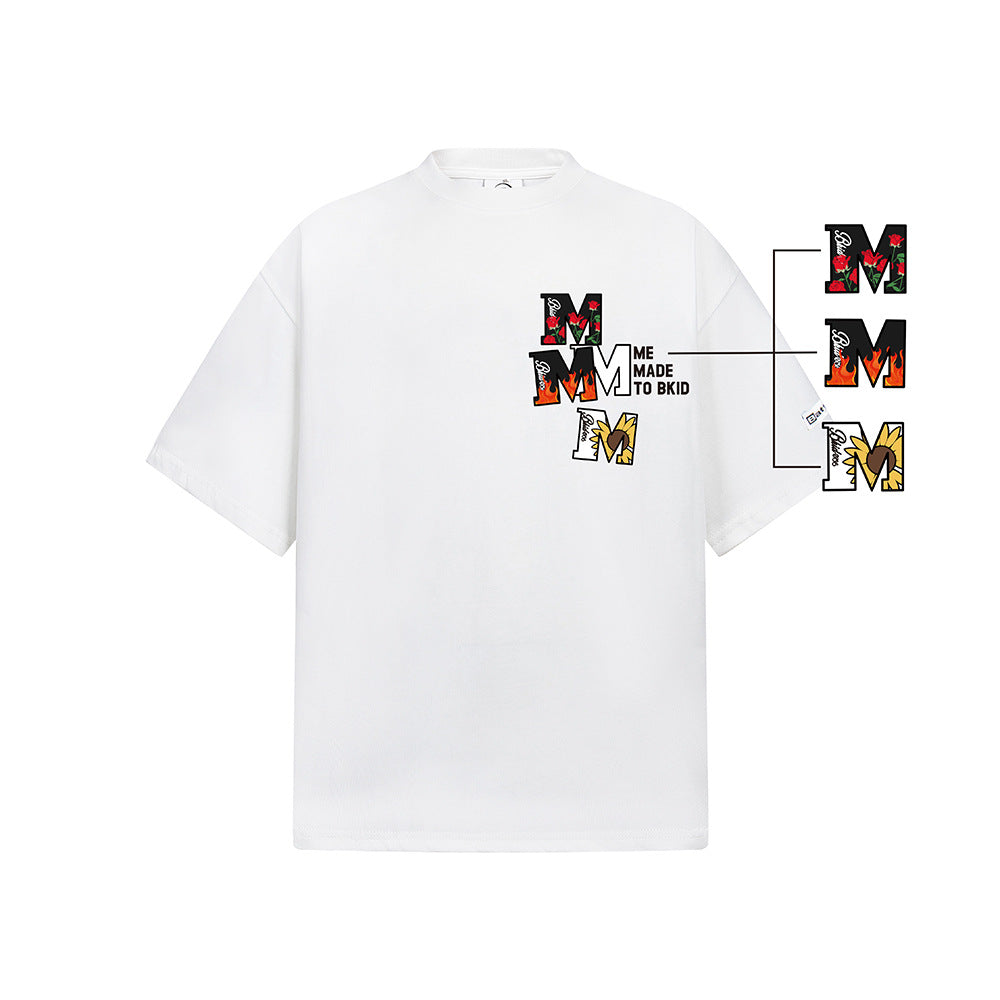 Hip Hop Clothes New York Vintage Embroidered Loose Short Sleeve T-Shirt
