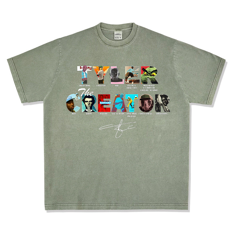 New york hip hop shop vintage hip hop The Creator Taylor print short sleeve t-shirt