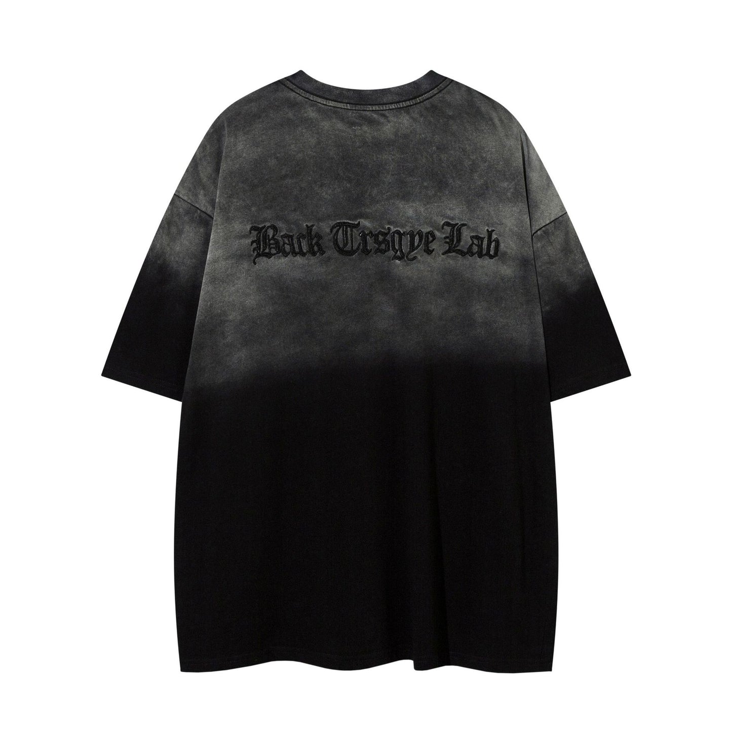 Vintage tarz t shirt retro old gradual change letter embroidery short sleeve t-shirt summer loose top