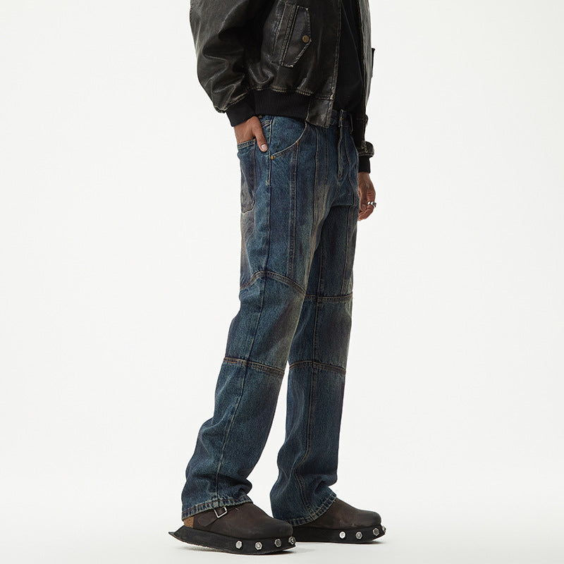 1990 Fashion Jeans Retro Old Ripped Straight Loose Denim Trousers